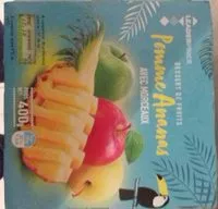 Mängden socker i Dessert de fruits pomme ananas avec morceaux