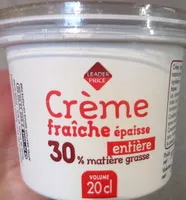 Mängden socker i Crème fraîche épaisse entière (30 % MG)