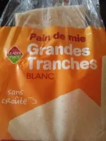 Mängden socker i Pain de mie grandes tranches blanc