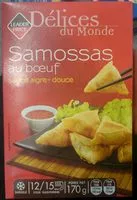 Mängden socker i Samossas au Bœuf Sauce Aigre Douce