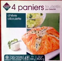Mängden socker i 4 paniers feuilletés chèvre ciboulette