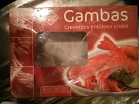 Mängden socker i Gambas Crevettes entières crues