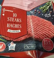Mängden socker i 10 Steaks hachés 100% Pur boeuf