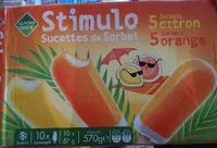 Mängden socker i Stimulo sorbets orange et sorbets citron 10x6...