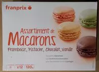Mängden socker i Assortiment de Macarons - Framboise, Pistache, Chocolat, Vanille
