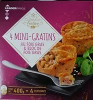 Mängden socker i 4 mini-gratins au foie gras
