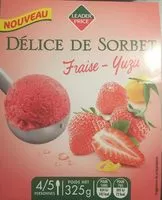 Mängden socker i Delice de  sorbet fraise yuzu