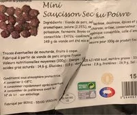 Mängden socker i Saucisson sec au poivre