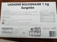 Mängden socker i Lasagnes bolognaise