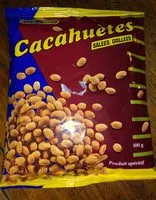 Mängden socker i Cacahuètes salées, grillées