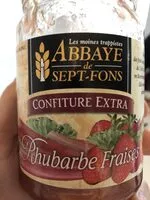Mängden socker i Abbaye De Sept-fons - Confiture Extra - Rhubarbe Fraises 370 g - Preparee Avec 55 % De Fruits