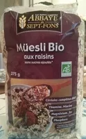 Mängden socker i Müesli, mélange céréales bio
