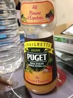 Mängden socker i Puget huile d'olive vierge extra Ail piment d'espelette