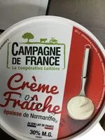 Mängden socker i Crème fraîche de normandie
