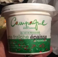 Mängden socker i Crème fraîche épaisse de Normandie