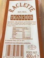 Mängden socker i Raclettes Tranches