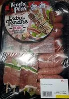 Mängden socker i Brochettes de porc + chipolatas + merguez