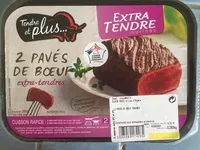 Mängden socker i 2 pavés de boeuf extra-tendres
