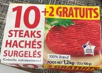 Mängden socker i 12 Steaks Hachés Surgelés