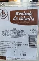 Mängden socker i Roulade de volaille aux olives