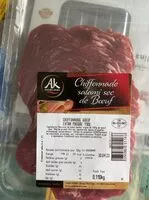 Mängden socker i Chiffonnade salami sec de boeuf
