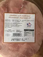 Mängden socker i Jambon Cuit Supérieur Découenné