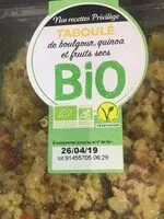 Mängden socker i Taboule boulgour quinoa et fruits secs bio