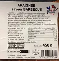 Mängden socker i Araignée saveur barbecue