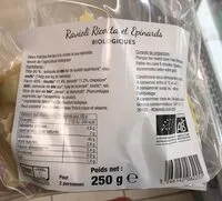 Mängden socker i Ravioli ricotta et epinards