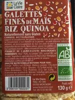Mängden socker i Galettes fines de mais, riz et quinoa