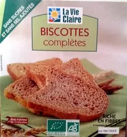 Mängden socker i Biscottes complètes sans sucres et sans sel ajoutés