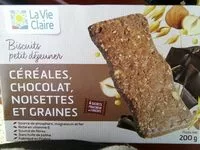 Mängden socker i Biscuits petit déjeuner - Céréales, chocolat, noisettes et graines