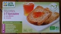 Mängden socker i Biscottes à l'épeautre et aux graines de sésame