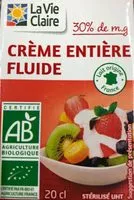 Mängden socker i Crème entiere fluide