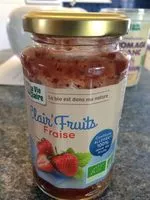 Mängden socker i Clair fruits fraise - Confiture