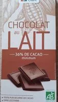 Mängden socker i Chocolat au lait 36% de cacao