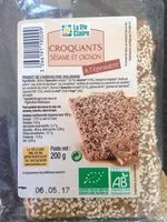 Mängden socker i Croquants sésame et oignon