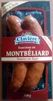 Mängden socker i Saucisses de Montbéliard fumées