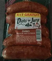 Mängden socker i Diots du Jura fumés au bois de sapin