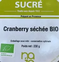 Mängden socker i Cranberry séchée bio