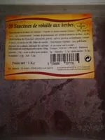 Mängden socker i Saucisse de volaille aux herbes