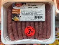 Mängden socker i Saucisses 100% volaille nature