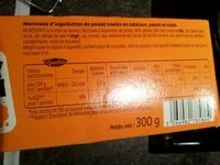 Mängden socker i Crousty chicken pepit's doux