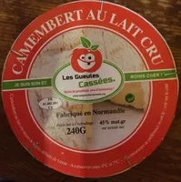 Mängden socker i Camembert au lait cru (22% MG)