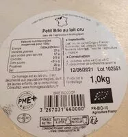 Mängden socker i Petit Brie au lait cru