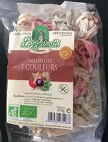 Mängden socker i Tagliatelles 3 couleurs bio