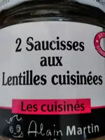 Mängden socker i Alain Martin 2 saucisses aux lentilles cuisinees