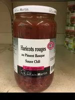 Mängden socker i Haricots rouges au piment basque sauce chili