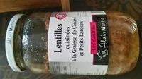 Mängden socker i Lentilles cuisinées à la graisse de canard et petits lardons