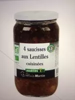 Mängden socker i 4 Saucisses aux lentilles cuisinées